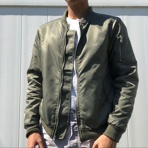 Olive Green Light Bomber Jacket